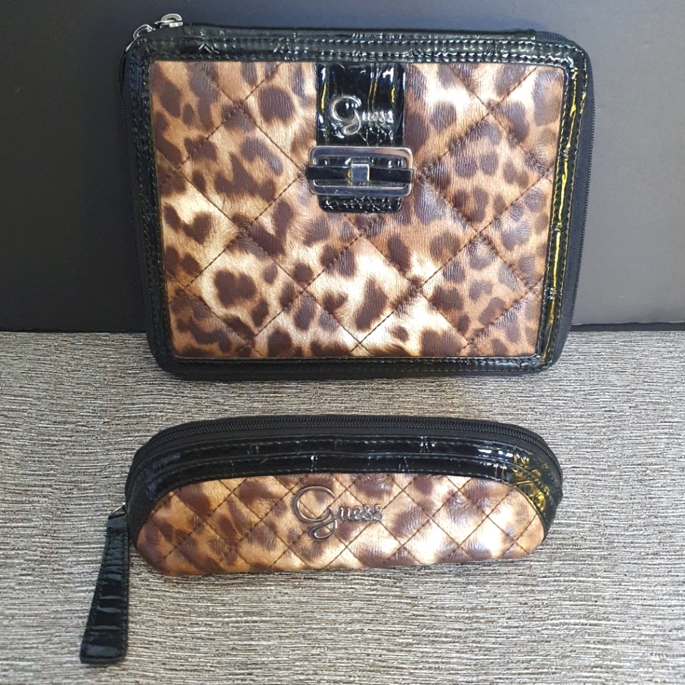 Set of Guess Tablet Case / Ipad Cover and Make-up Bag / Pencil Case